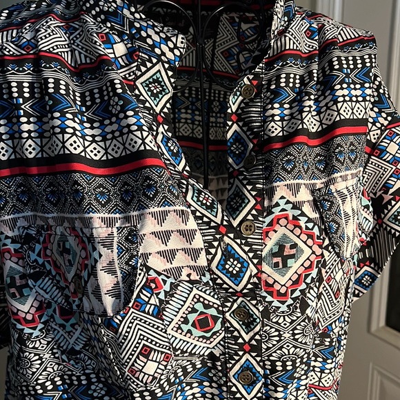 Speed Control Aztec Button Down Dress - Picture 2 of 6